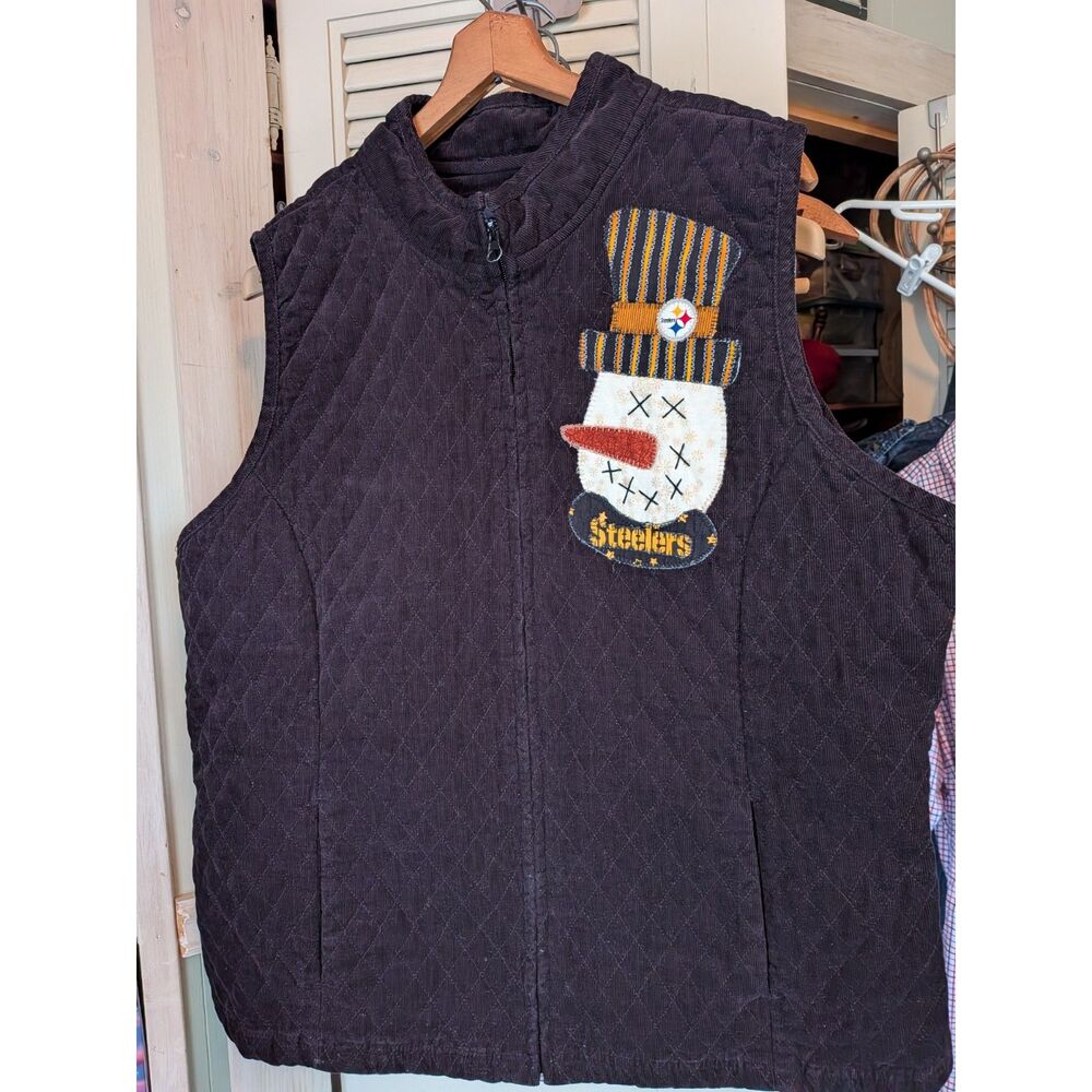 Steelers Football Corduroy Snowman Vest